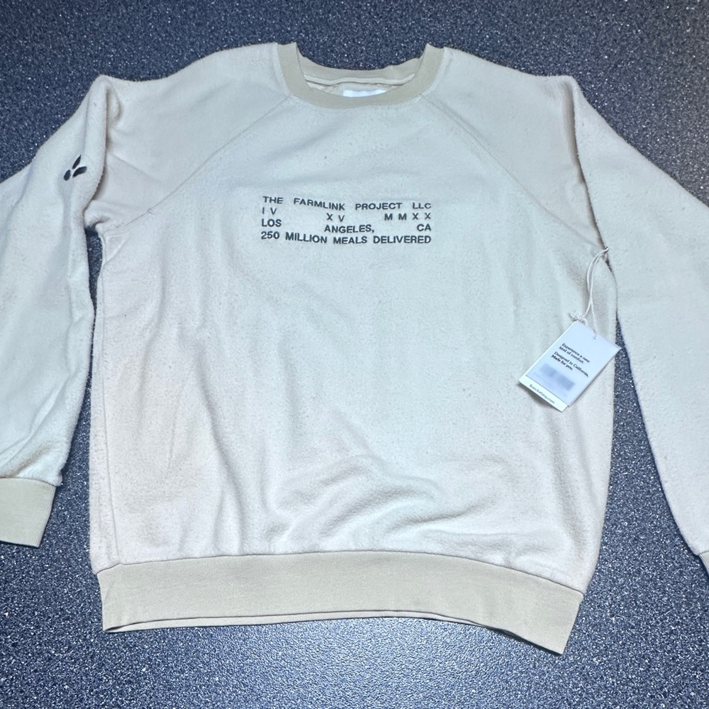Unisex-Blanket blend Crewneck in Oatmilk by The Farmlink Project